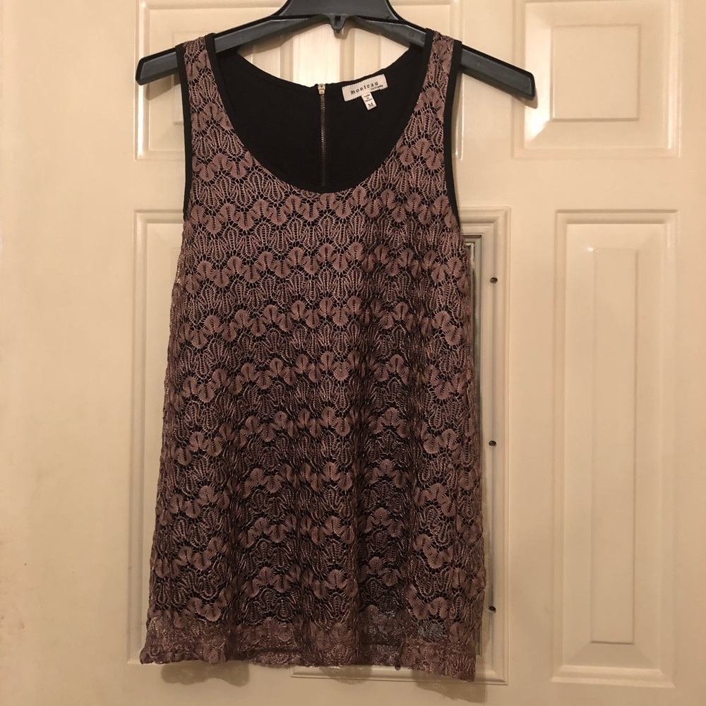 Lace Overlay Tank EUC